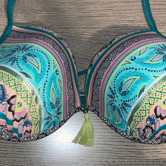 Blue patterned bikini top - Picture 2 of 4